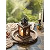 Hanobe Candle Plate Holder Tray: Round Wood Decorative Candle Plate - Rustic Farmhouse CoffeeTable Decor - Tealight Pillar Trays for Home Decor (Distressed)