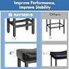Raynesys Counter Height Bar Stools Set of 2, 24 Inch Barstools for Kitchen Island Counter, Bonded Leather Kitchen Stools with Thick Saddle Seats & Heavy Duty Metal Base, Easy Assembly, All Black