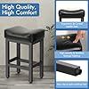 Raynesys Counter Height Bar Stools Set of 2, 24 Inch Barstools for Kitchen Island Counter, Bonded Leather Kitchen Stools with Thick Saddle Seats & Heavy Duty Metal Base, Easy Assembly, All Black