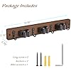 OUTNILI Mop Broom Holder Wall Mount with 3 Slots & 4 Hooks - Wood Broom Mop Hanger for Pantry Kitchen Organization - Garden Tool Organizer for Closet Laundry Room - for Rustic Farmhouse Kitchen Decor