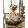 Hanobe Candle Plate Holder Tray: Round Wood Decorative Candle Plate - Rustic Farmhouse CoffeeTable Decor - Tealight Pillar Trays for Home Decor (Distressed)