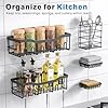 EUDELE Adhesive Shower Caddy, 5 Pack Rustproof Stainless Steel Bath Organizers With Large Capacity, No Drilling Shelves for Bathroom Storage & Home Decor