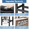 Raynesys Counter Height Bar Stools Set of 2, 24 Inch Barstools for Kitchen Island Counter, Bonded Leather Kitchen Stools with Thick Saddle Seats & Heavy Duty Metal Base, Easy Assembly, All Black