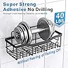 EUDELE Adhesive Shower Caddy, 5 Pack Rustproof Stainless Steel Bath Organizers With Large Capacity, No Drilling Shelves for Bathroom Storage & Home Decor