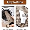 Eqivei Kitchen Rugs and Mats Non Skid Washable Set of 2 PCS, Absorbent Runner Rugs for Kitchen, Front of Sink, Kitchen Mats for Floor, 17.3"x 47"+17.3"x 29" (Black)
