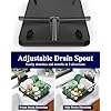 Kitsure Dish Drying Rack for Kitchen Counter, Stainless Steel Sink Organization and Storage Essentials with Cutlery Holder, Home and Appartment Decor, 12''W x 15.5''L, Black