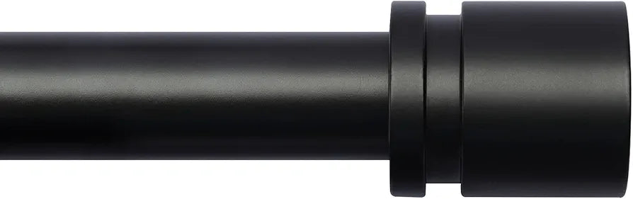 Byondeth Adjustable 16-88 Inch Window Curtain Rod with Aluminum Finials, Black