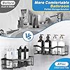 EUDELE Adhesive Shower Caddy, 5 Pack Rustproof Stainless Steel Bath Organizers With Large Capacity, No Drilling Shelves for Bathroom Storage & Home Decor