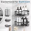 EUDELE Adhesive Shower Caddy, 5 Pack Rustproof Stainless Steel Bath Organizers With Large Capacity, No Drilling Shelves for Bathroom Storage & Home Decor