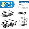 EUDELE Adhesive Shower Caddy, 5 Pack Rustproof Stainless Steel Bath Organizers With Large Capacity, No Drilling Shelves for Bathroom Storage & Home Decor