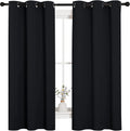 NICETOWN Halloween Pitch Black Solid Thermal Insulated Grommet Blackout Curtains/Drapes for Bedroom Window 