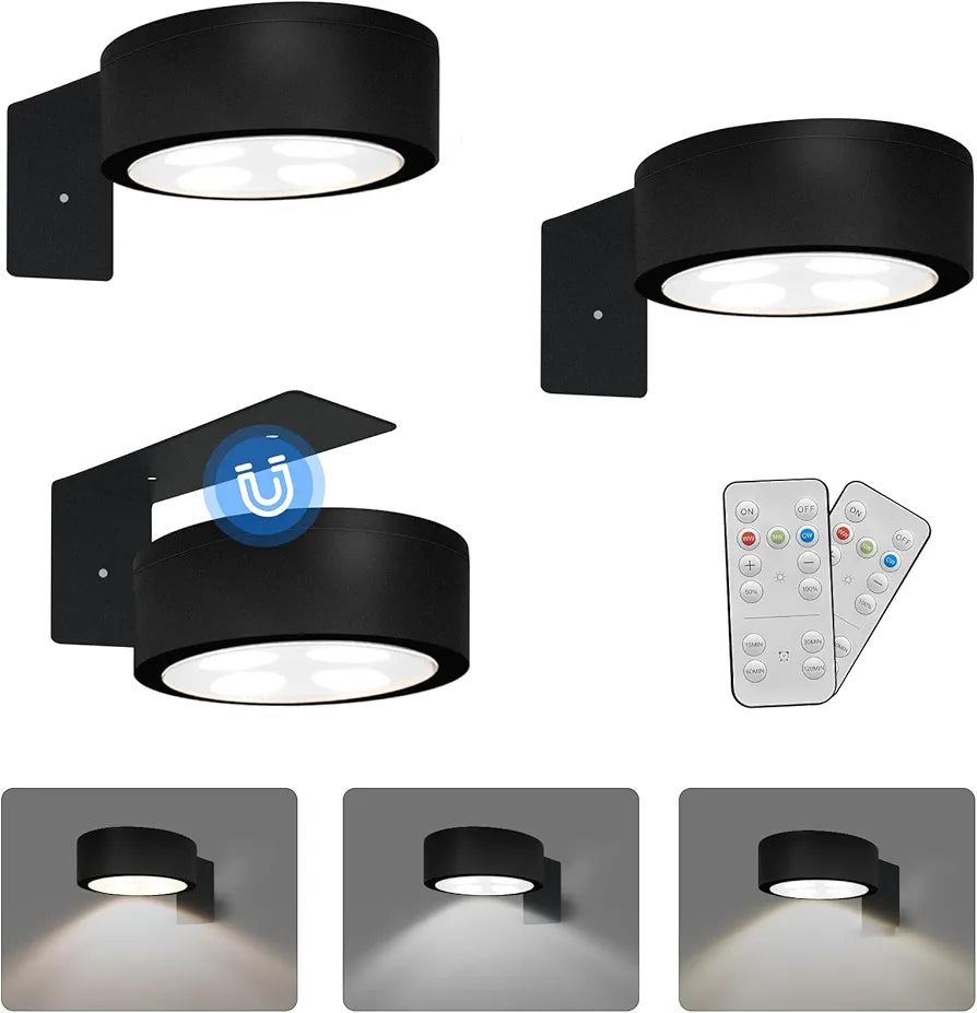 3-Pack Wireless Magnetic Picture Lights with Remote, Dimmable Timer & 3 Lighting Modes