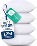 Utopia Bedding Throw Pillows  – 18 x 18 Inches Down Alternative Pillows for Bed, Sofa, and Couch - Fluffy Decorative Stuffer Pillow for Indoors & Outdoors