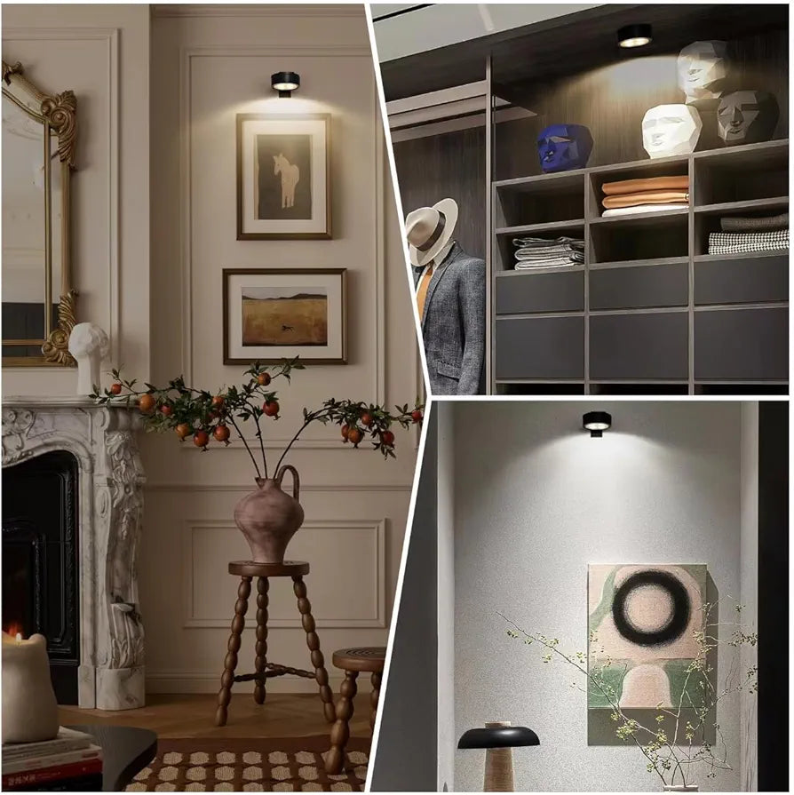 3-Pack Wireless Magnetic Picture Lights with Remote, Dimmable Timer & 3 Lighting Modes