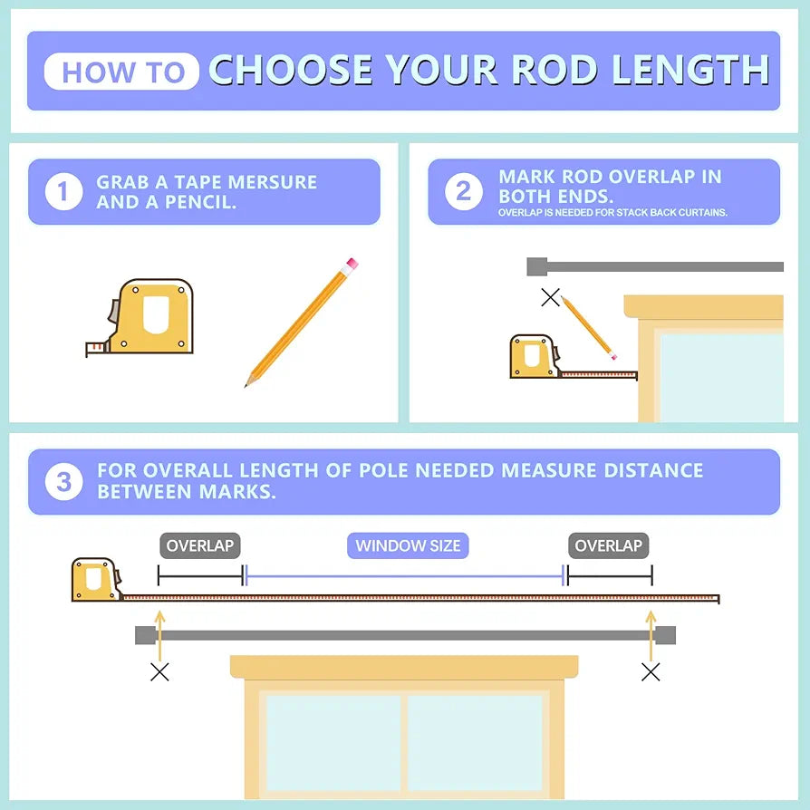 Byondeth Adjustable 16-88 Inch Window Curtain Rod with Aluminum Finials, Black