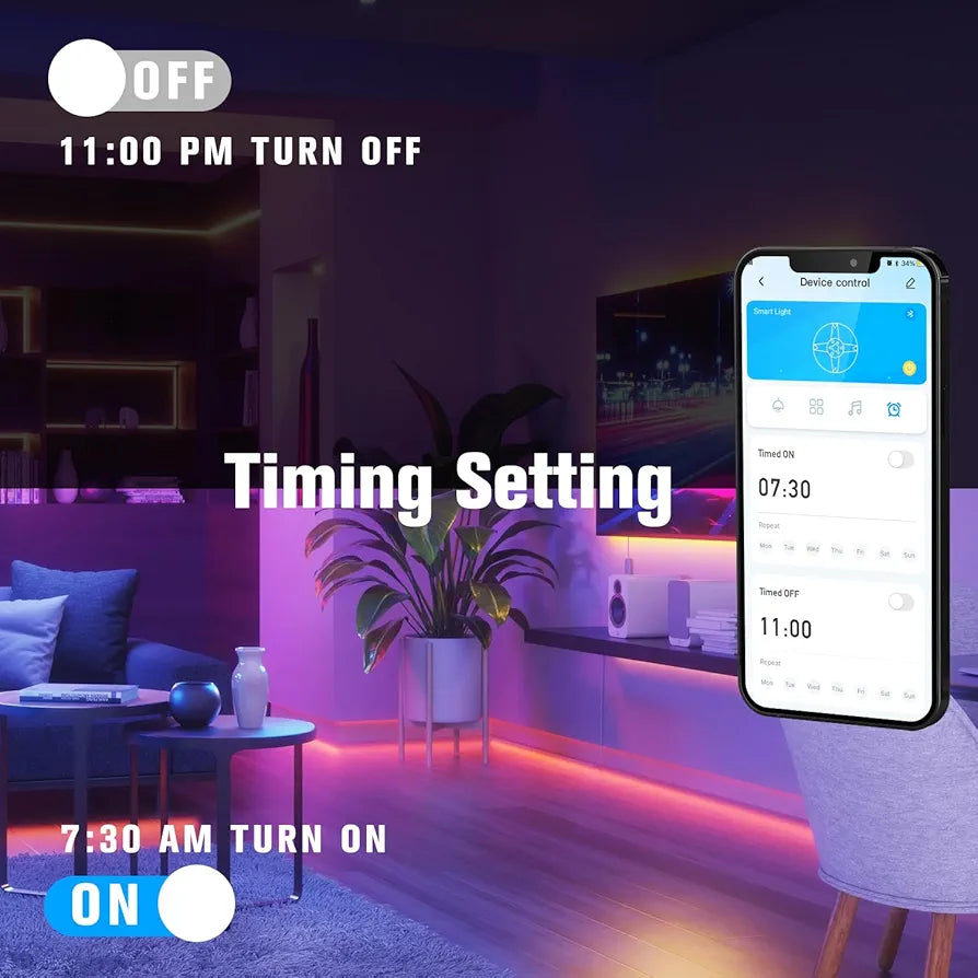 DAYBETTER 130ft RGB LED Strip Lights with Remote and 24V Power Supply