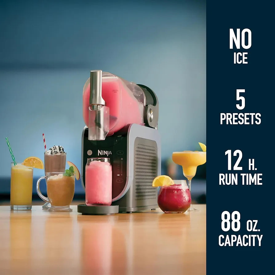 Ninja SLUSHi Frozen Drink & Slushie Machine with RapidChill Technology | 88 oz. Easy Fill Vessel | 5 Preset Programs | Make Margaritas, Frappés, & More | With Dishwasher Safe Parts | Black | FS301