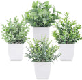 Der Rose Graduation Gifts 4 Pack Fake Plants Mini Artificial Greenery Potted Plants for Home Decor Indoor Office Table Room Farmhouse Bathroom Decor