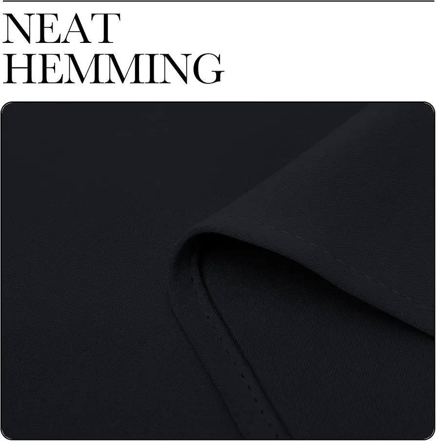 NICETOWN Halloween Pitch Black Solid Thermal Insulated Grommet Blackout Curtains/Drapes for Bedroom Window 