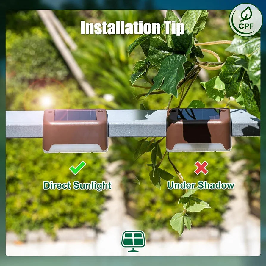 SOLPEX 16-Pack Waterproof Solar LED Deck and Step Lights for Outdoor Stairs, Fence, and Patio