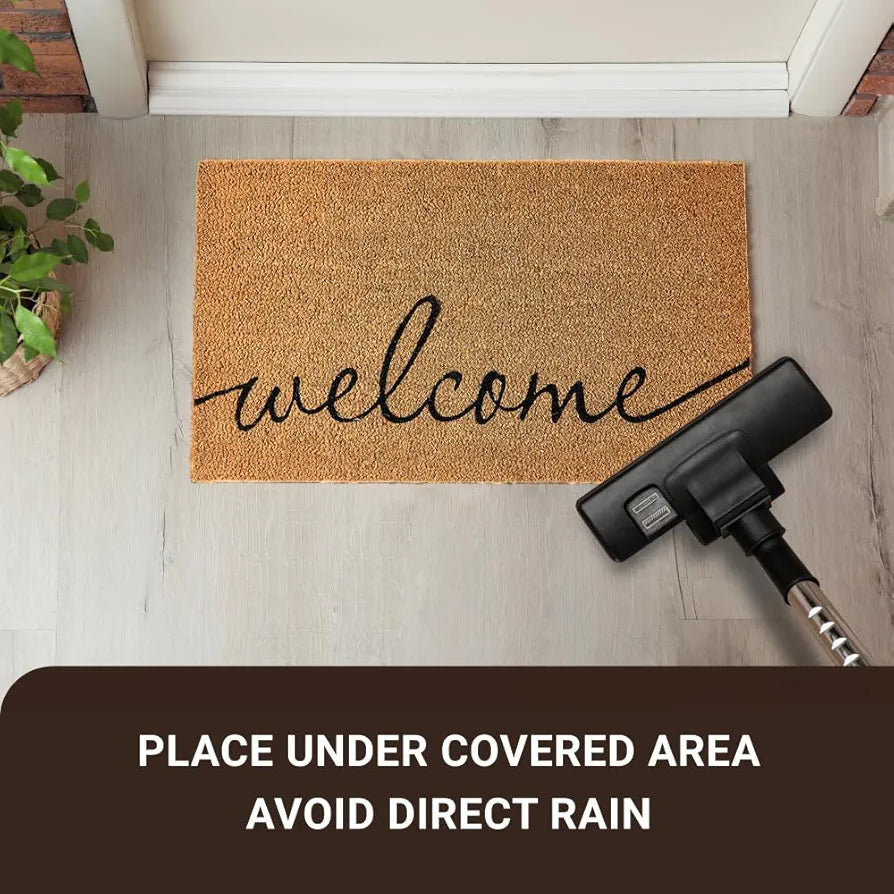 KANKUN Heavy-Duty Coco Coir Welcome Doormat for Entrance