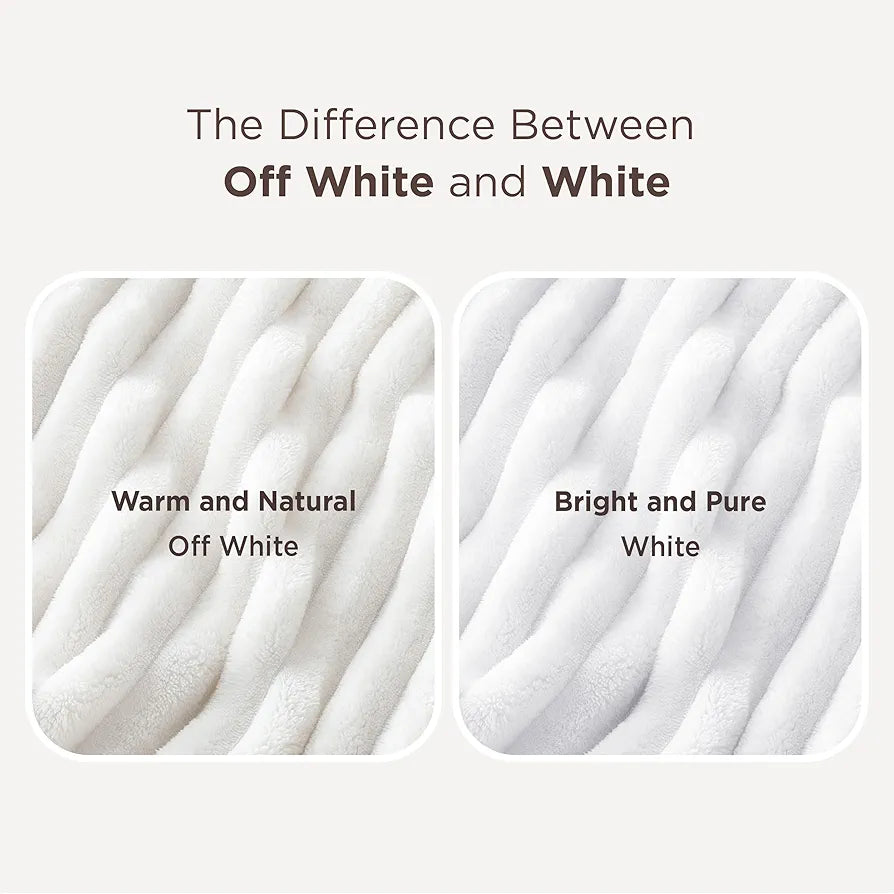 Bedsure GentleSoft Fleece Throw Blanket - Cozy Off-White Couch & Bed Decor