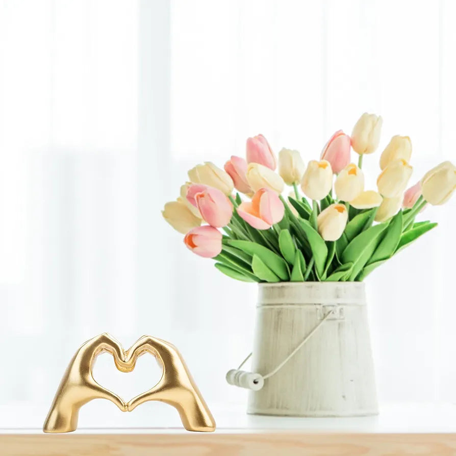 Modern Heart Hands Sculpture - Aesthetic Home Decor & Unique Gift
