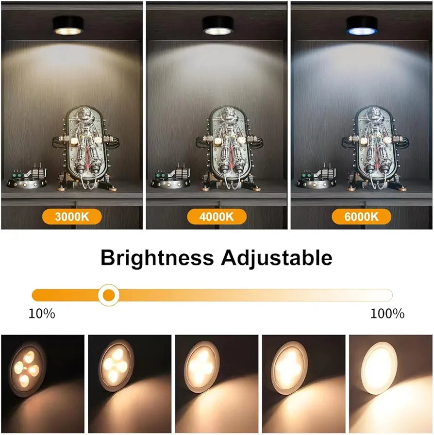 3-Pack Wireless Magnetic Picture Lights with Remote, Dimmable Timer & 3 Lighting Modes