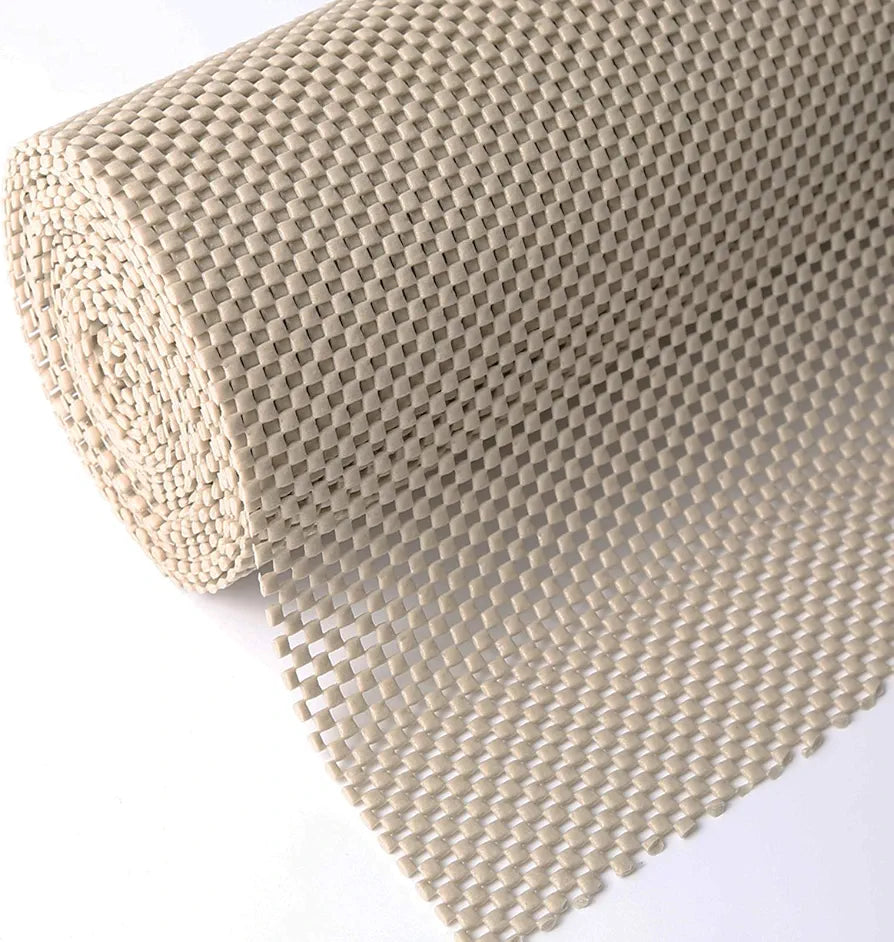Non-Adhesive Non-Slip Beige Shelf and Drawer Liner, 12-inch x 20-foot Roll