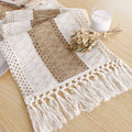 FEXIA 72-Inch Boho Macrame Table Runner with Tassels - Rustic Farmhouse Decor for Dining, Bridal Shower, and Living Room
