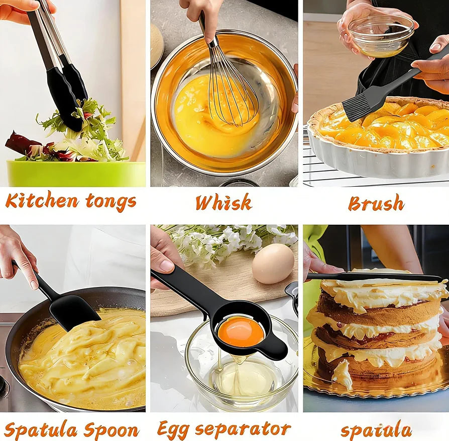 Thickened Heavy-Duty 26pcs Stainless Steel Bowl, Mixing Bowl Set with Lid, Grater Attachment, Non-Slip Bottom and Kitchen Gadget Set, Sizes 7, 4, 2.5, 2.0, 1.5, 1QT, Ideal for Mixing and Serving
