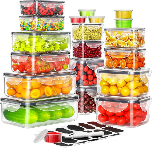 40 PCS Food Storage Containers with Lids Airtight , Plastic Storage Meal Prep Container-Stackable 100% Leakproof & Microwave Organization and Storage Sets, Lunch Containers