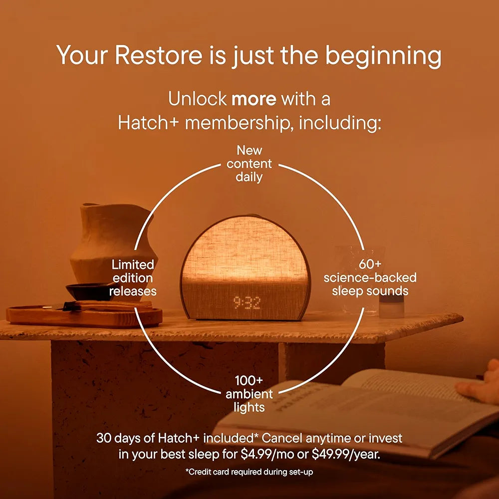 Hatch Restore 3 Sunrise Alarm Clock, Sound Machine, Smart Light  - White Noise, Screen-Free Sleep Routine