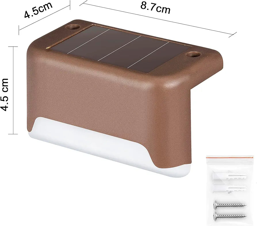 SOLPEX 16-Pack Waterproof Solar LED Deck and Step Lights for Outdoor Stairs, Fence, and Patio