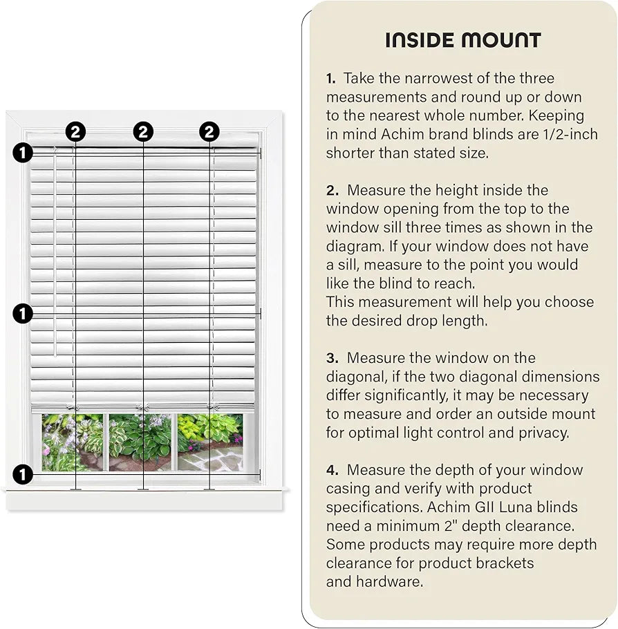 Achim Home Decor GII Luna 31" x 64" Cordless Mahogany Vinyl Venetian Blind - 2" Slat Room Darkening Window Treatment