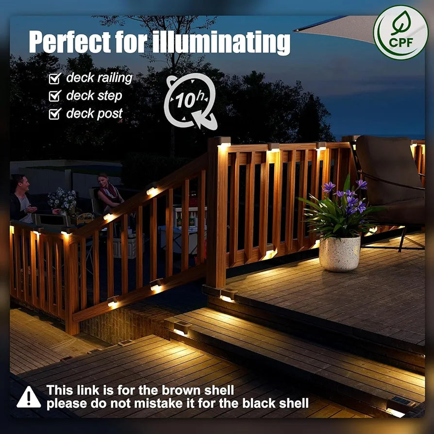 SOLPEX 16-Pack Waterproof Solar LED Deck and Step Lights for Outdoor Stairs, Fence, and Patio