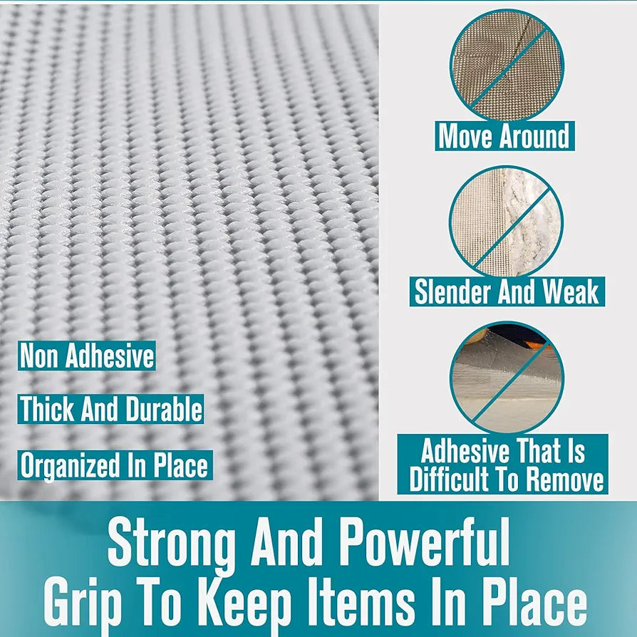 Non-Adhesive Non-Slip Beige Shelf and Drawer Liner, 12-inch x 20-foot Roll