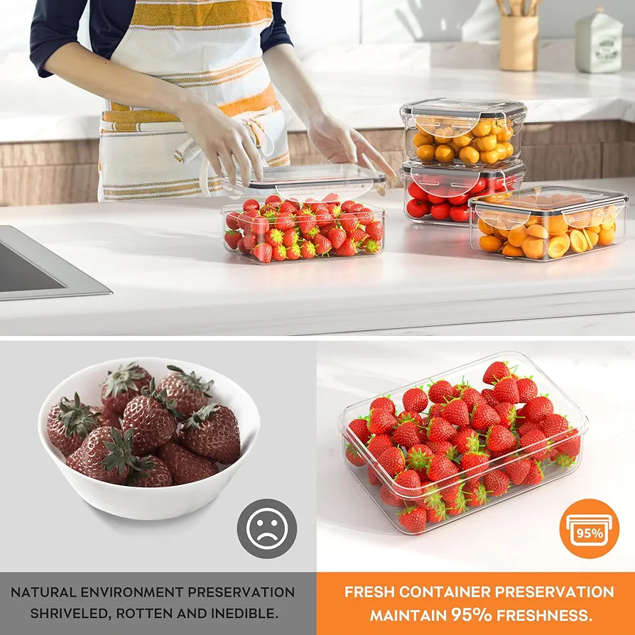 40 PCS Food Storage Containers with Lids Airtight , Plastic Storage Meal Prep Container-Stackable 100% Leakproof & Microwave Organization and Storage Sets, Lunch Containers