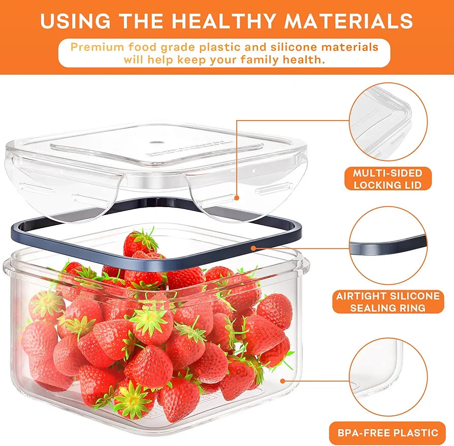 40 PCS Food Storage Containers with Lids Airtight , Plastic Storage Meal Prep Container-Stackable 100% Leakproof & Microwave Organization and Storage Sets, Lunch Containers