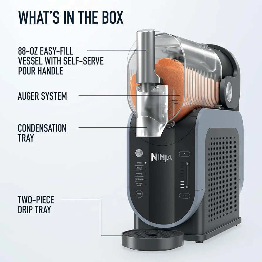 Ninja SLUSHi Frozen Drink & Slushie Machine with RapidChill Technology | 88 oz. Easy Fill Vessel | 5 Preset Programs | Make Margaritas, Frappés, & More | With Dishwasher Safe Parts | Black | FS301