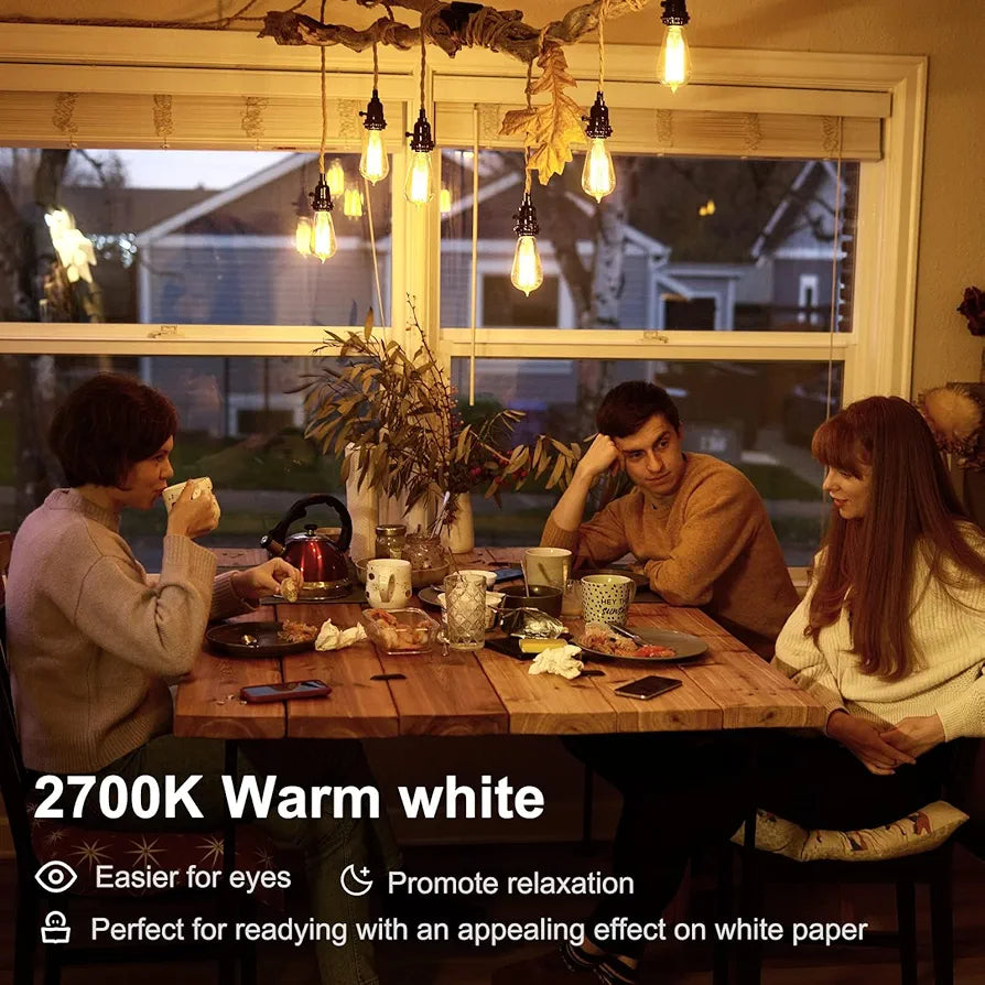 TJOY Dimmable Vintage LED Edison Bulbs, 60W Equivalent, E26 Base, 2700K Warm White, 6 Pack