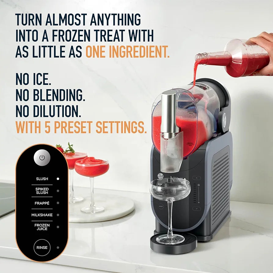 Ninja SLUSHi Frozen Drink & Slushie Machine with RapidChill Technology | 88 oz. Easy Fill Vessel | 5 Preset Programs | Make Margaritas, Frappés, & More | With Dishwasher Safe Parts | Black | FS301