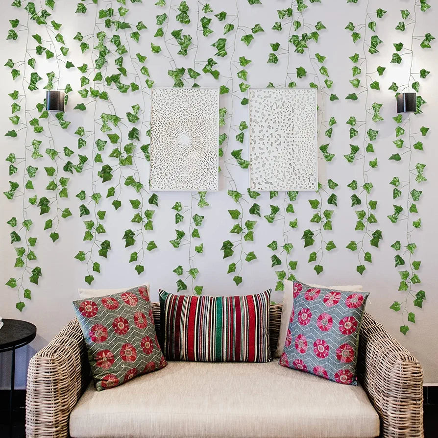 Fake Vines for Room Decor Aesthetic Artificial Plant Ivy Leaves Hanging Greenery Garlands for Home Bedroom Wall Wedding Party Decor