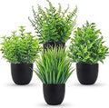 Der Rose Fake Plants 4 Packs Artificial Plants Small Faux Plants Black Bathroom Accessories for Halloween Bathroom Home Kitchen Coffee Table Office Desk Decor Indoor