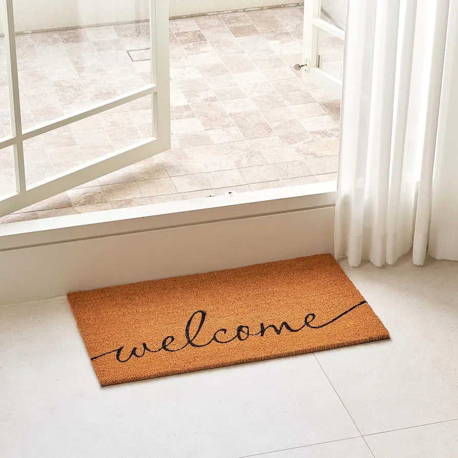 KANKUN Heavy-Duty Coco Coir Welcome Doormat for Entrance